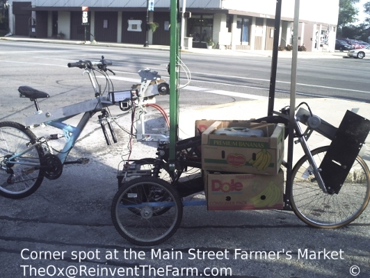Corner spot at the Main Street Farmer's Market in the Articulated Light Cart Hybrid vehicle